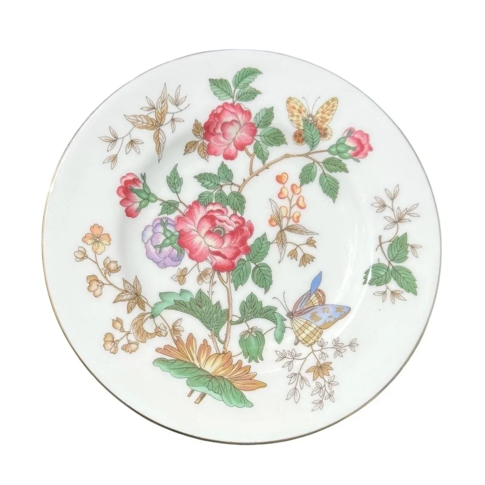 Wedgwood Charnwood Bone China Bread Butter Plate Floral Butterfly 6